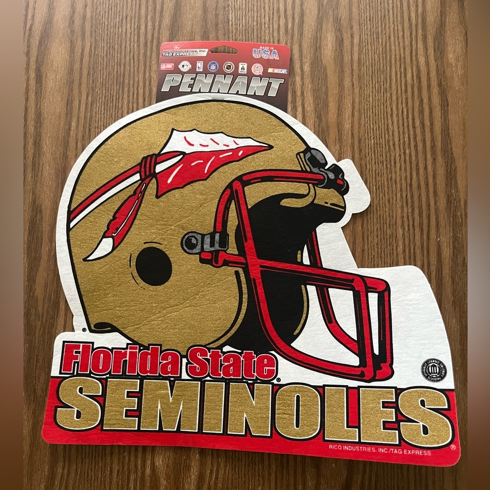 NWT Florida State Pennant Football Helmet Shaped Made in the USA